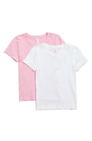 Yogalicious Miranda 2-pack Fitted Crewneck T-shirts In Pink
