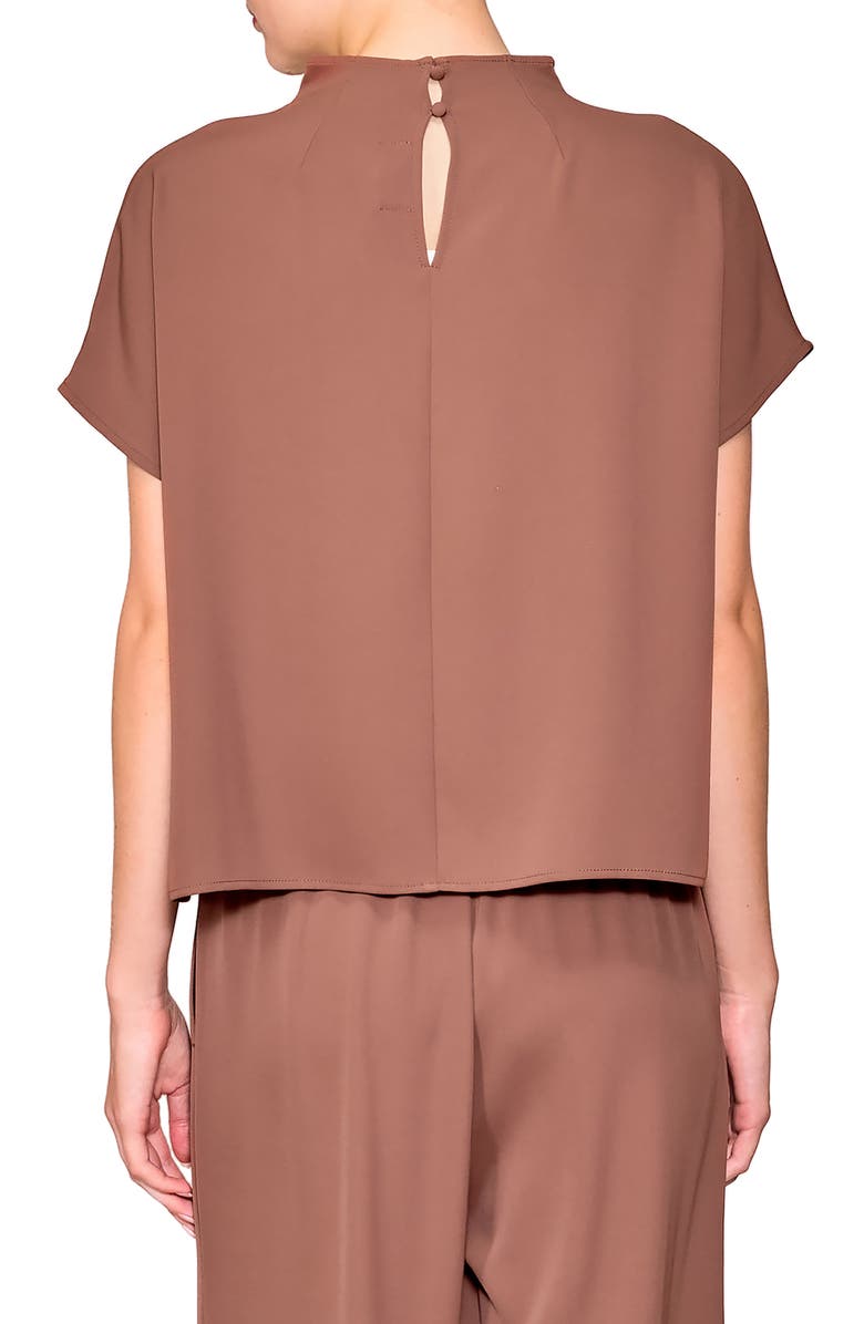 MELLODAY Crepe Top, Alternate, color, Brown