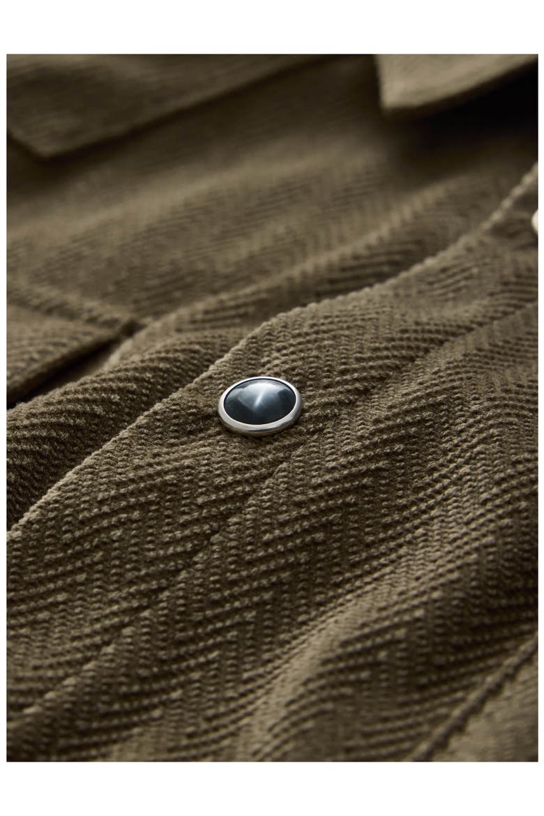 Andres Western Herringbone Faux Suede Snap-Up Shirt, Alternate, color, FOSSIL GREY
