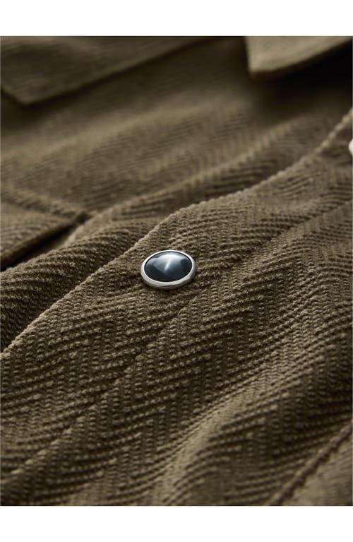 John Varvatos Andres Western Herringbone Faux Suede Snap-up Shirt In Animal Print