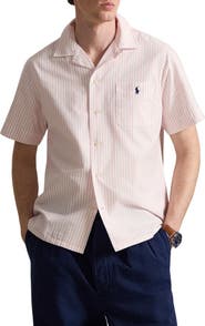 Polo Ralph Lauren Classic Fit Stripe Cotton Oxford Cloth Camp Shirt