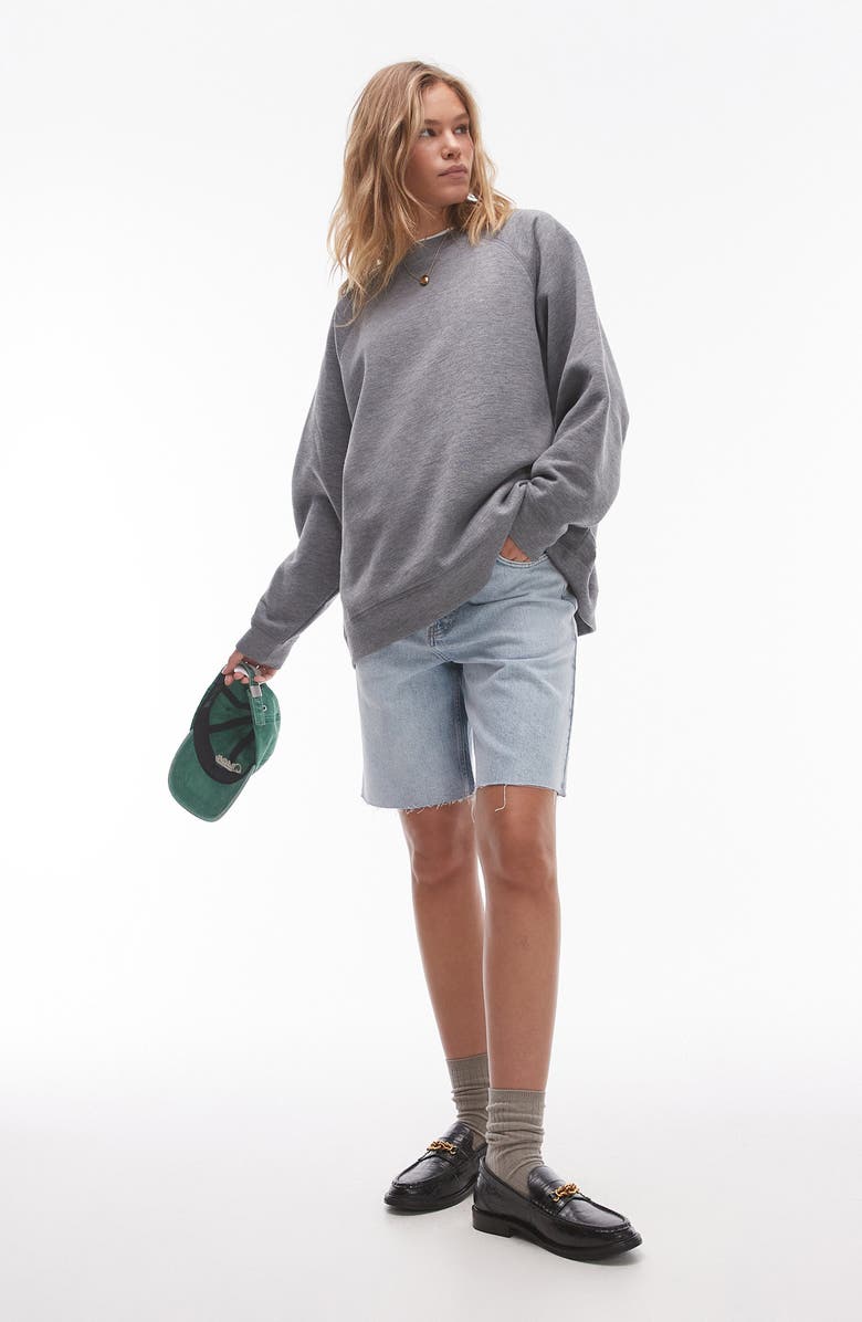 Topshop Oversize Raglan Sweatshirt, Main, color,