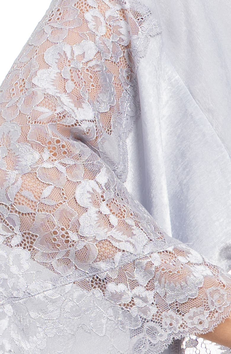 In Bloom by Jonquil Lace Wrap Robe, Alternate, color, Silver