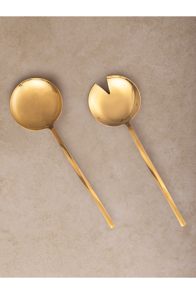 Oslo Salad Servers, Set of 2, Alternate, color, Gold