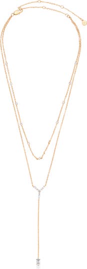 Cubic Zirconia Layered Y-Necklace