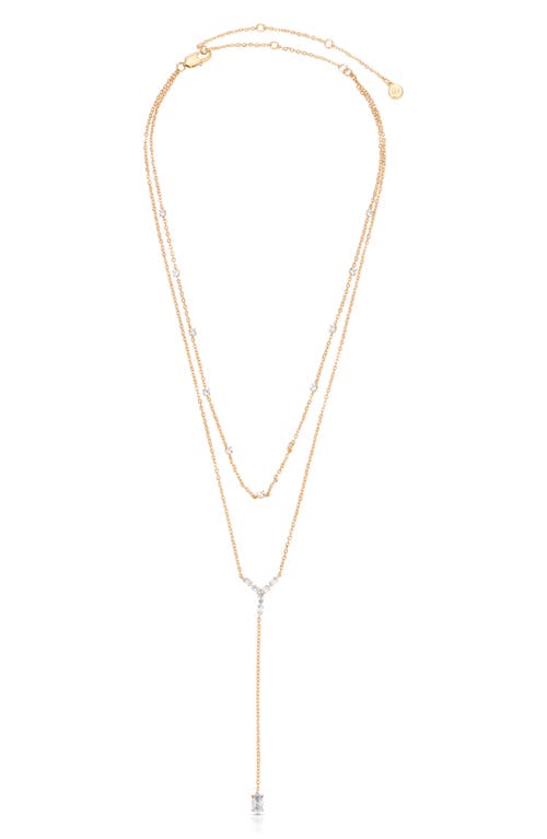 Ettika Cubic Zirconia Layered Y-necklace In Gold