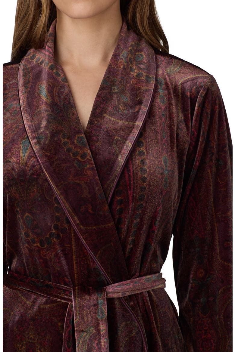 Shawl Collar Long Robe, Alternate, color, RED PRINT