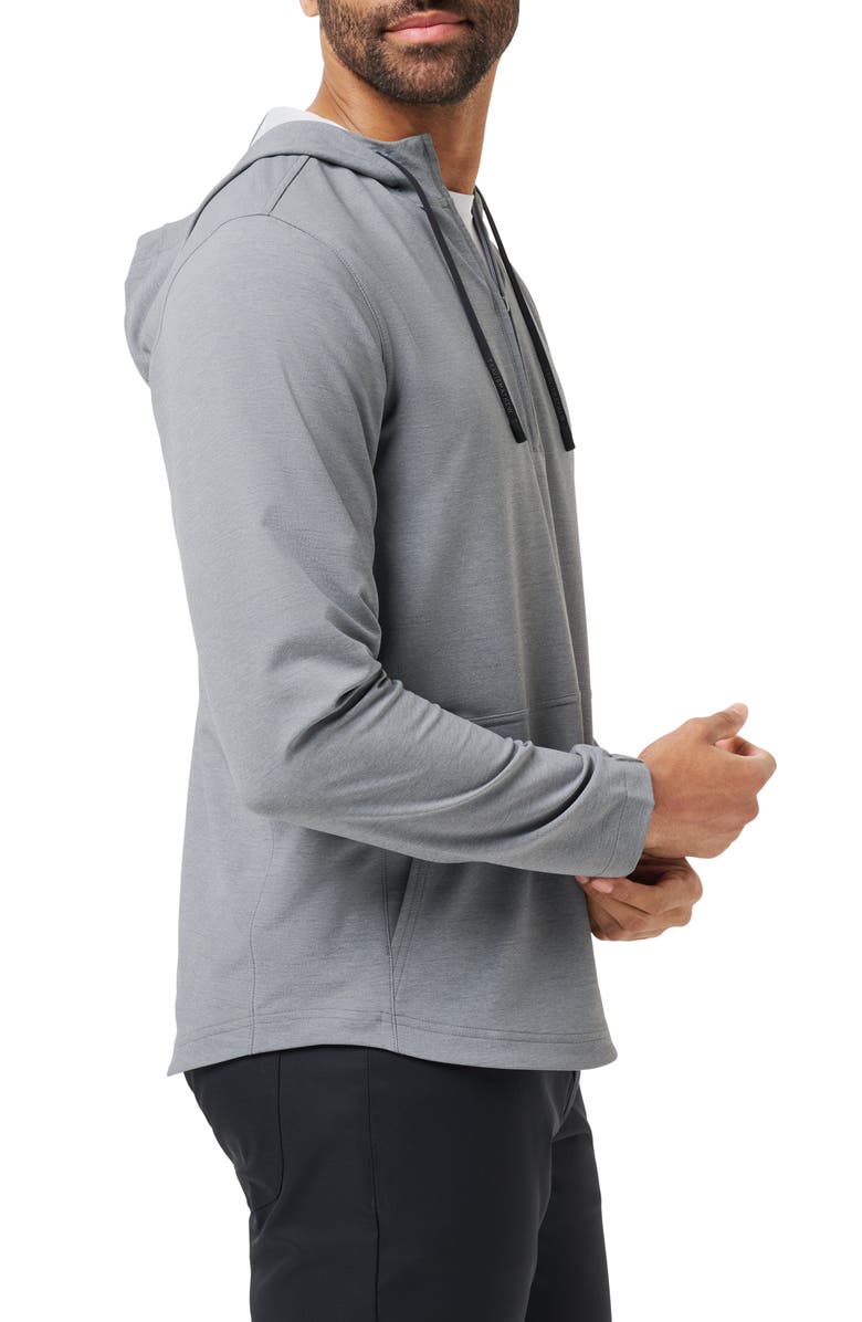 TravisMathew Valley View Quarter Zip Hoodie, Alternate, color, Heather Grey