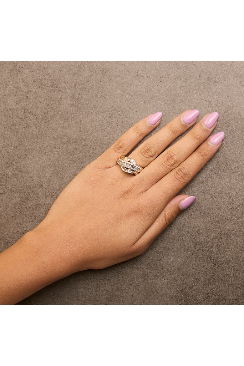 14K Yellow Gold 1.0 Cttw Diamond Wave Design Band Ring, Alternate, color, Yellow Gold