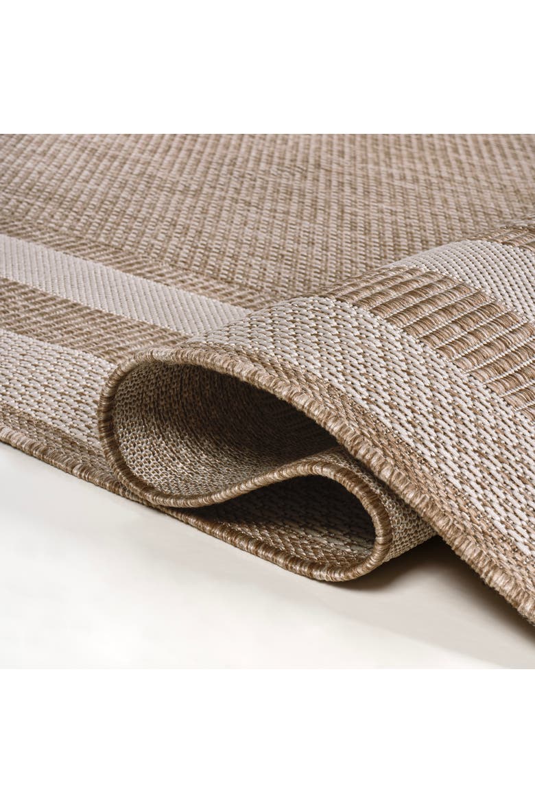 Dover Classic 3-Stripe Border Indoor/Outdoor Area Rug, Alternate, color, Beige/Cream