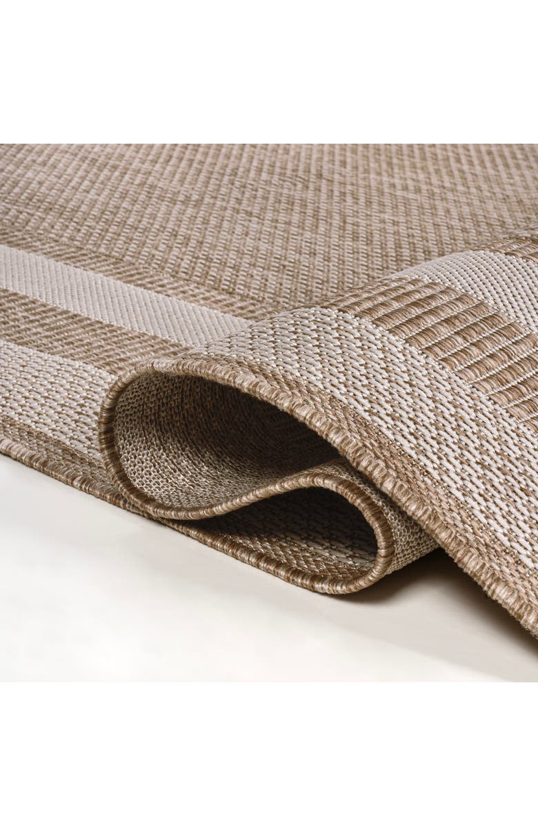 JONATHAN Y Dover Classic 3-Stripe Border Indoor/Outdoor Area Rug, Alternate, color, Beige/Cream