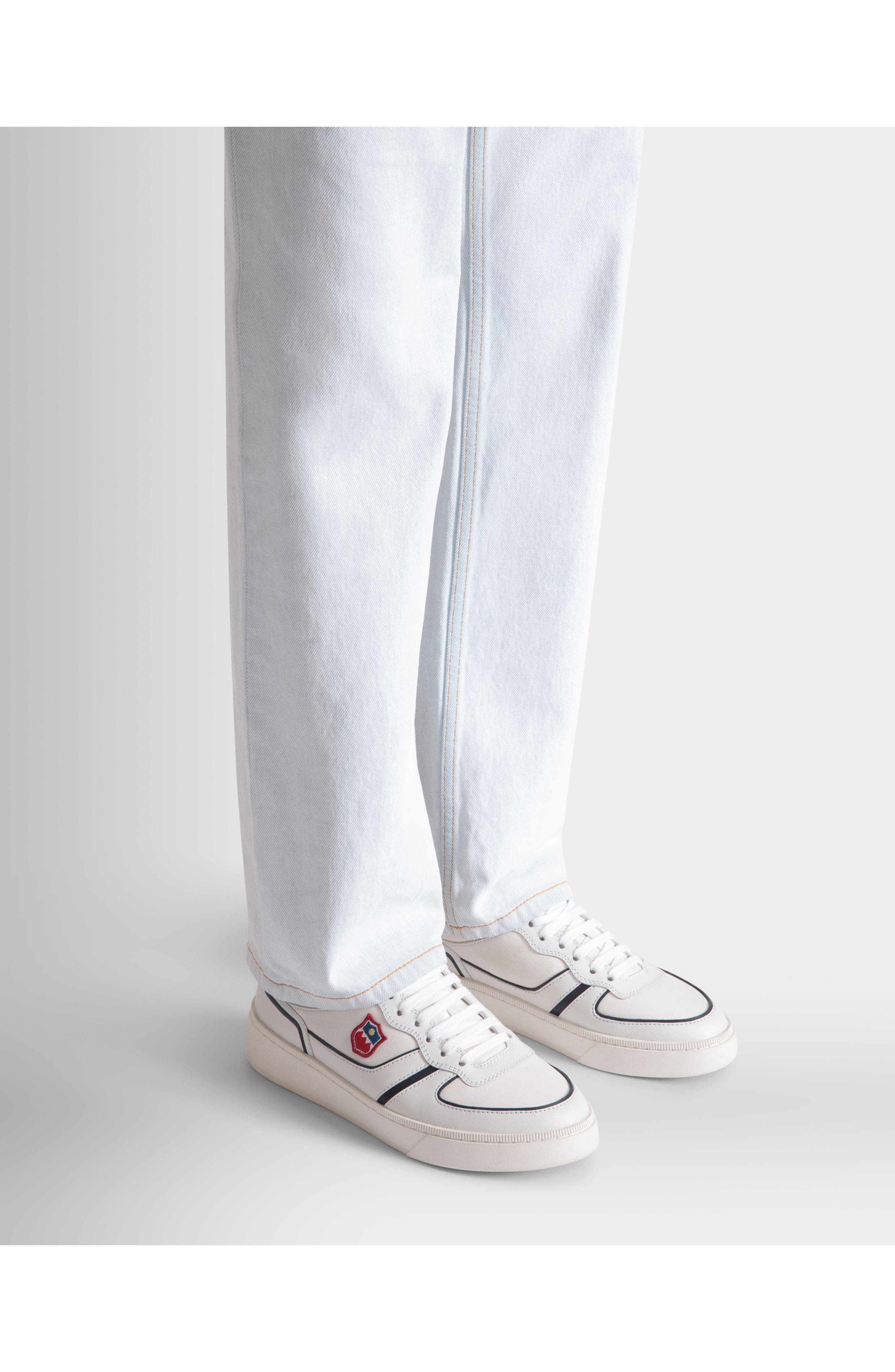 Bally Raise Sneaker in Plain Leather, Alternate, color, White