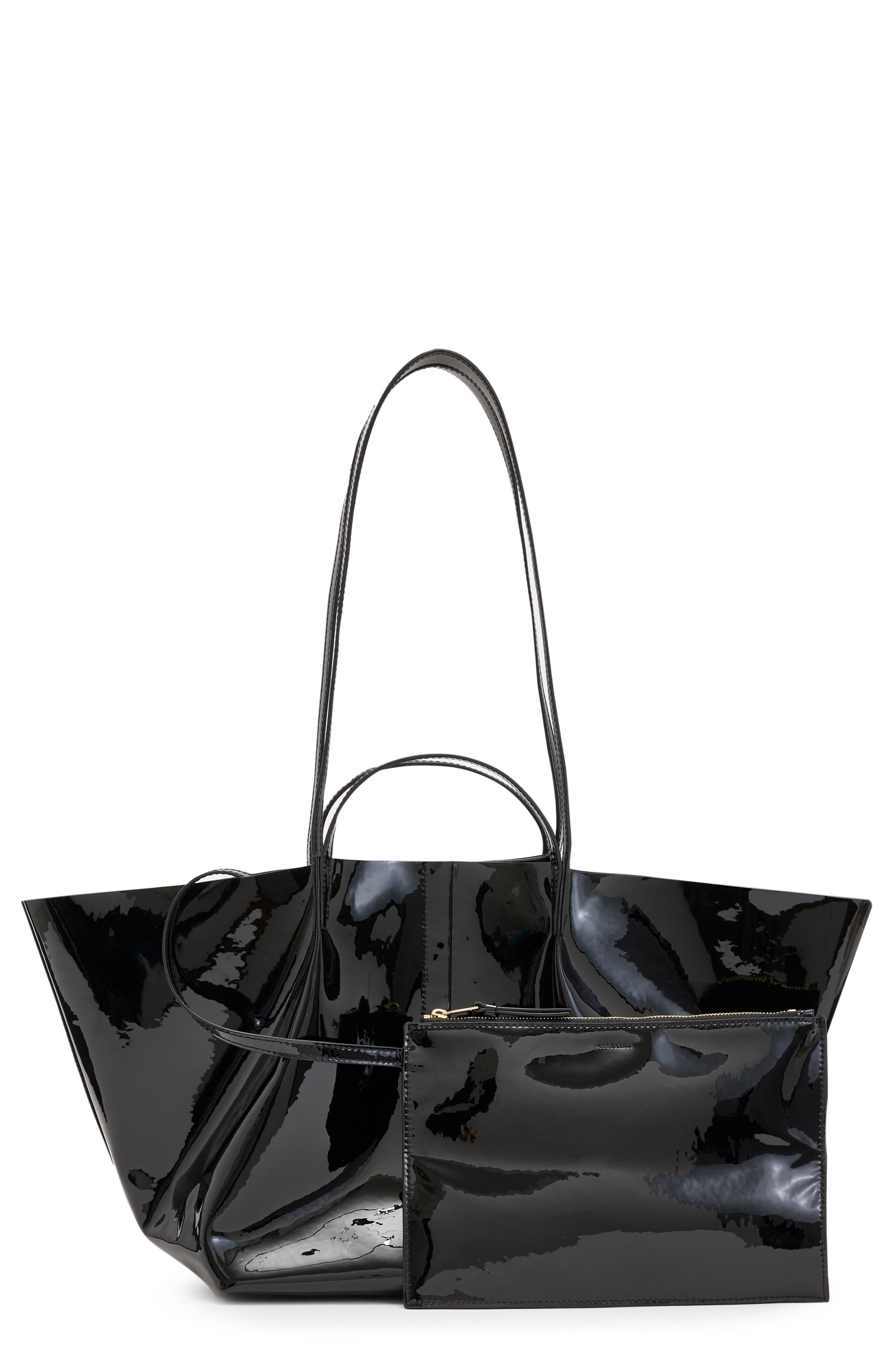 AllSaints Odette East/West Leather Tote, Main, color, 
