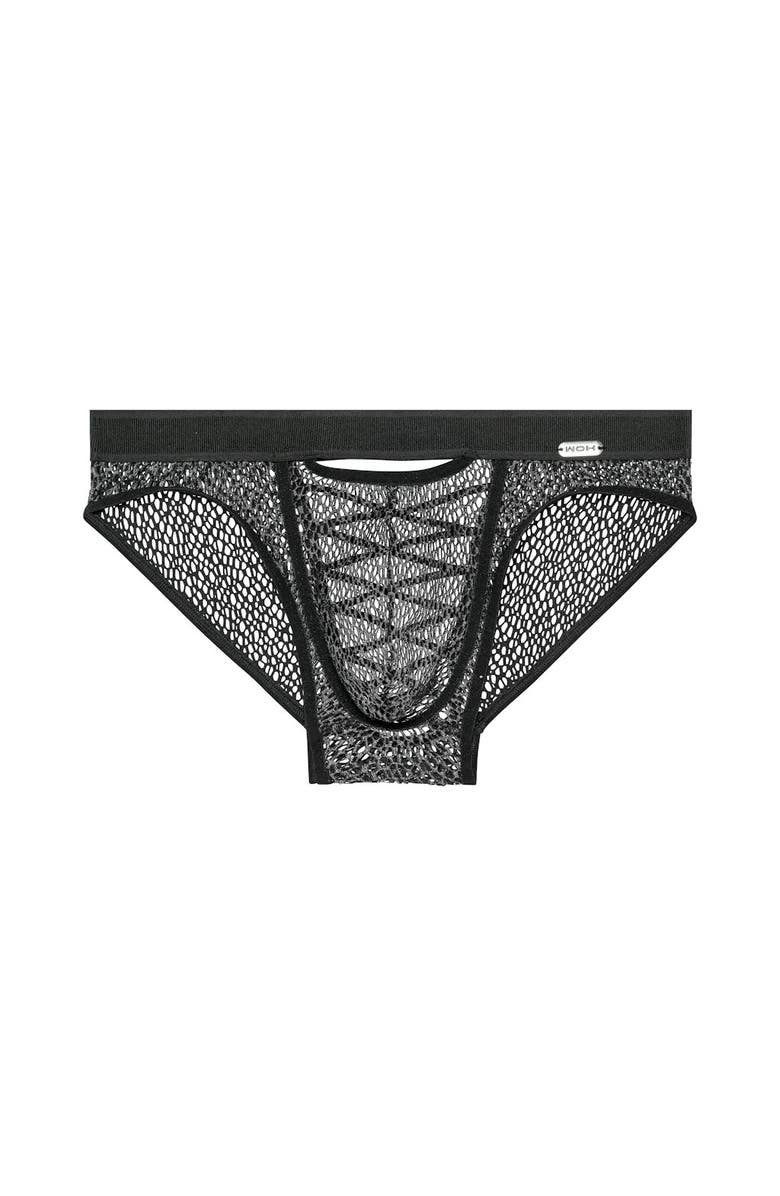 HOM Night Universe Lace Front Mini Briefs, Main, color, Silver Grey