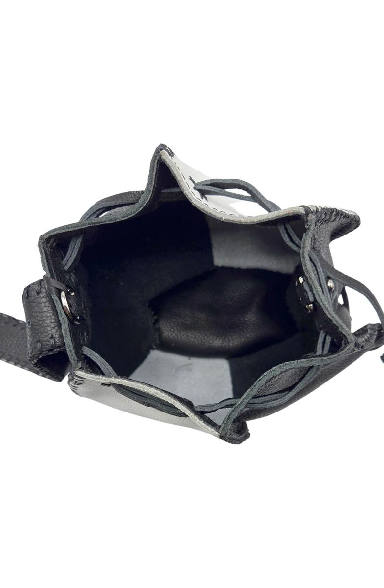 Carlos Falchi Tall Bucket Top Grain Leather Bag, Alternate, color, Black And White