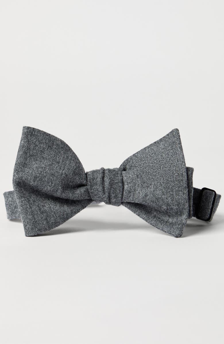 Brunello Cucinelli Flannel bowtie, Alternate, color, Medium Grey