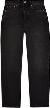Topshop Washed Black Dad Jeans