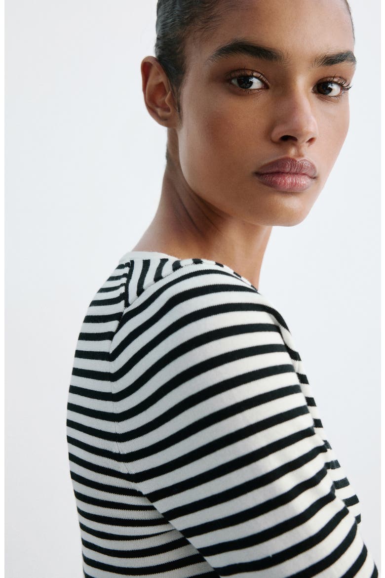 Basikina Stripe Sweater, Alternate, color, ECRU