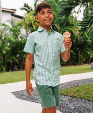 Lands' End Kids Short Sleeve Poplin Camp Shirt