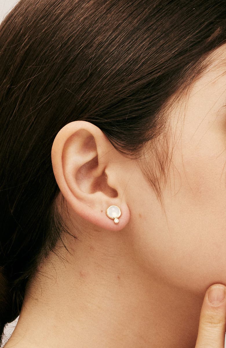 SYNA Cirra Mini Studs, Alternate, color, Moon Quartz