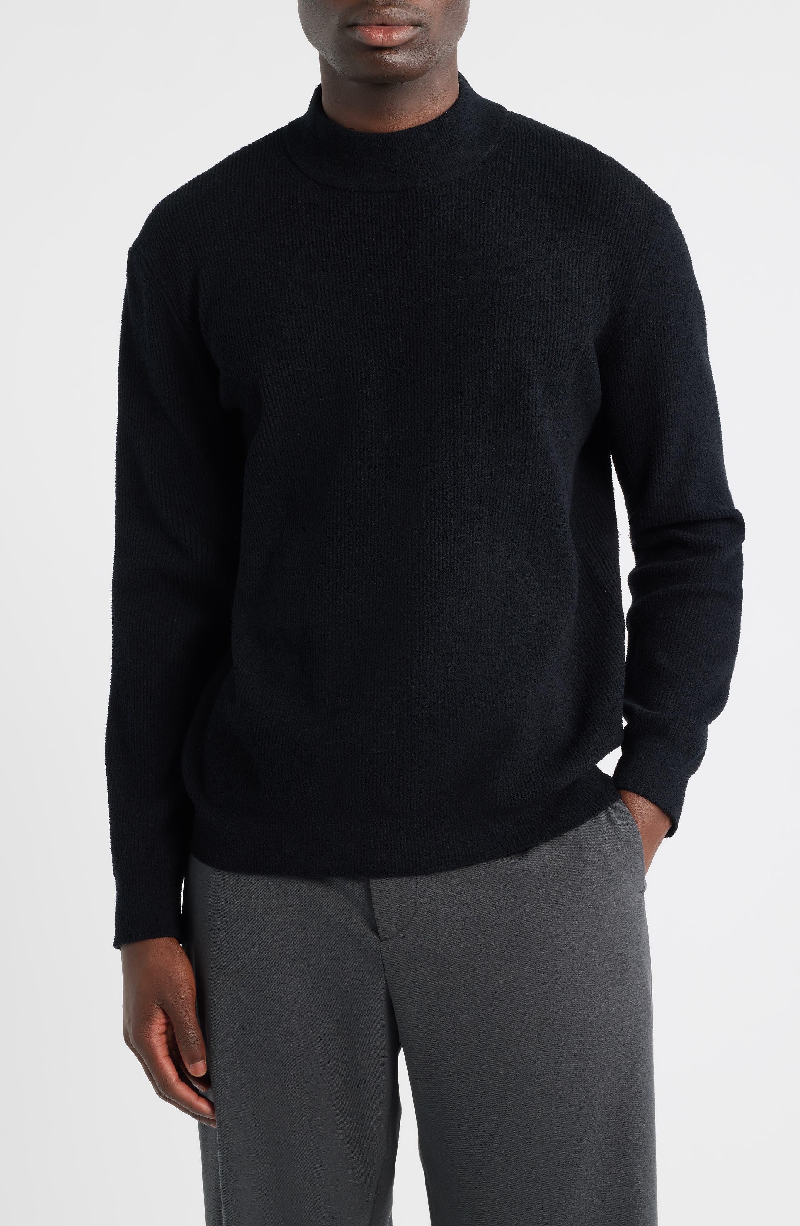 NN07 Davy 6429 Ribbed Mock Neck Sweater