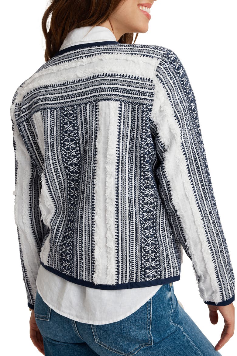 Jacquard Cotton Jacket, Alternate, color, COASTLINE