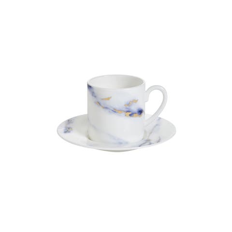 Marble Azure Espresso Cup & Saucer