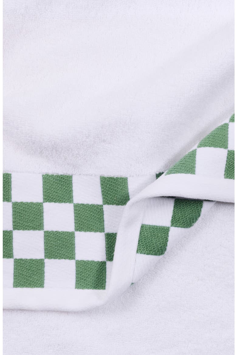 Checkered Bath Sheet, Alternate, color, GREEN