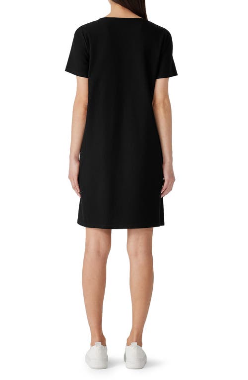 Eileen Fisher Organic Linen Dolman Sleeve Dress In Black