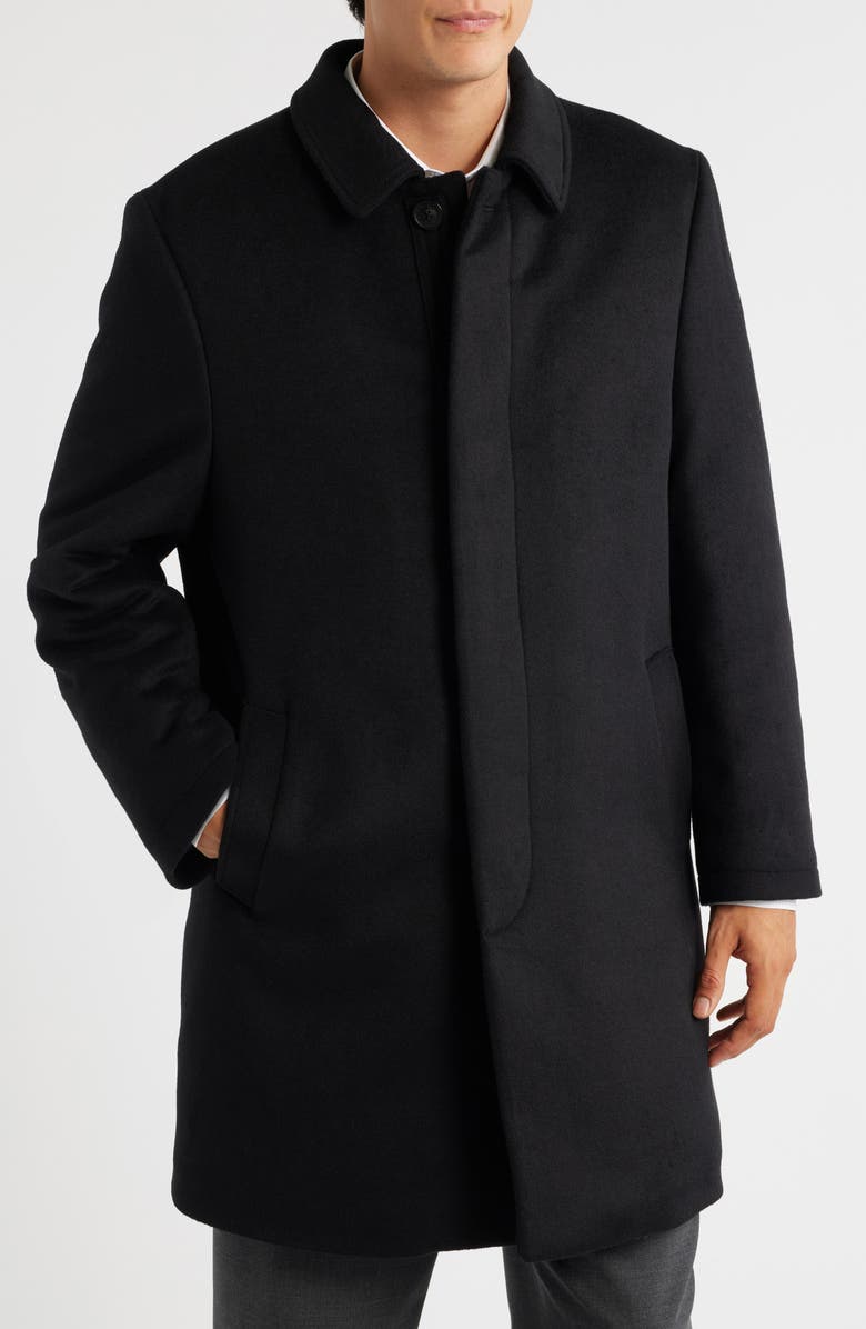 Hart Schaffner Marx Melville Wool Blend Longline Coat, Alternate, color, Black