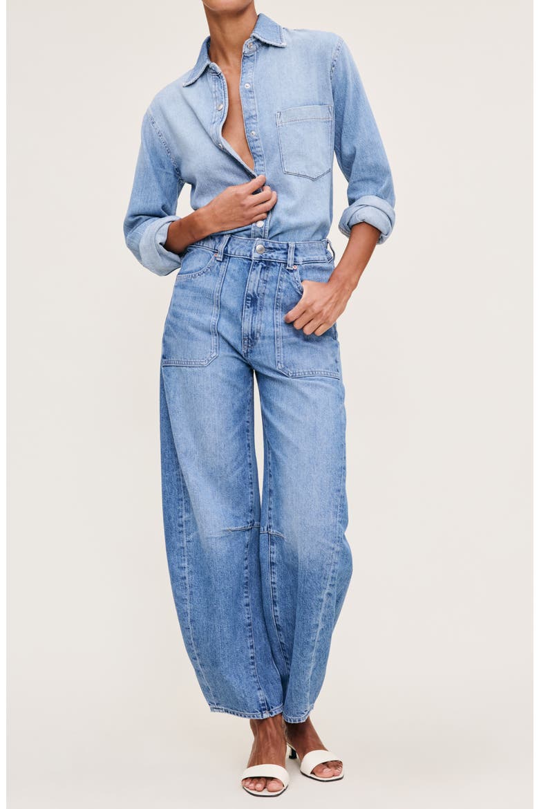 Miro High Waist Ankle Barrel Jeans, Alternate, color, MEADOW LAKE