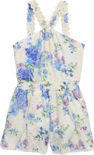 Truly Me Kids' Floral Eyelet Romper