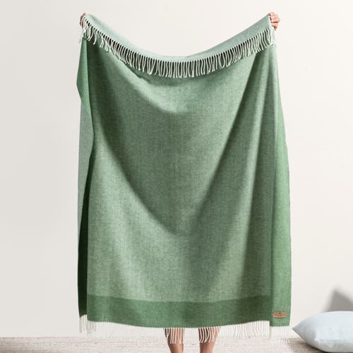 Lands Downunder Border Herringbone Throw In Green