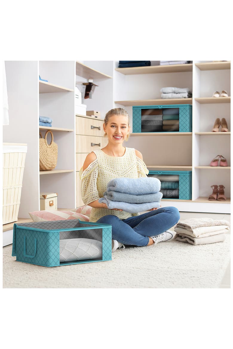 Set of 8 Foldable Storage Bins, Alternate, color, BLUE