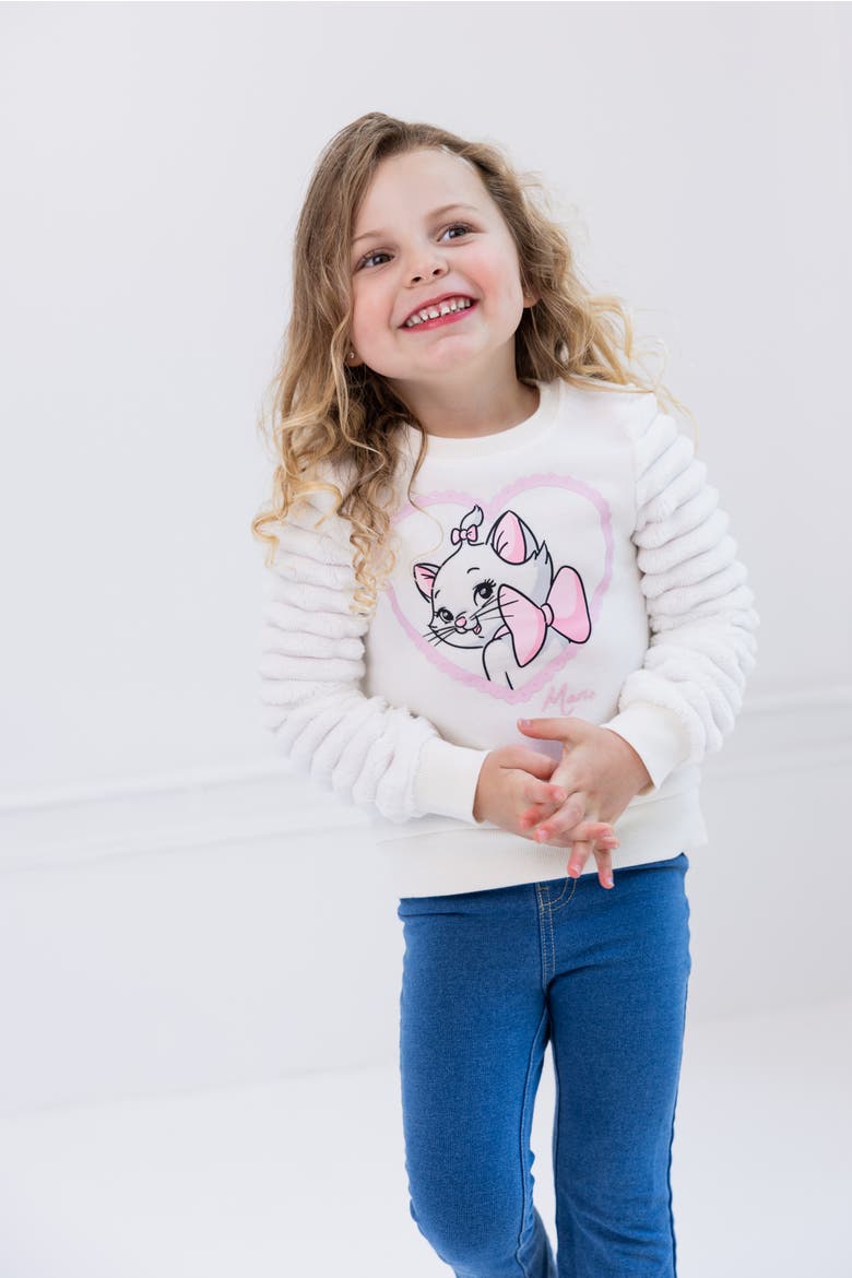 The Aristocats Marie Faux Fur Sweatshirt, Alternate, color, Cream Marie