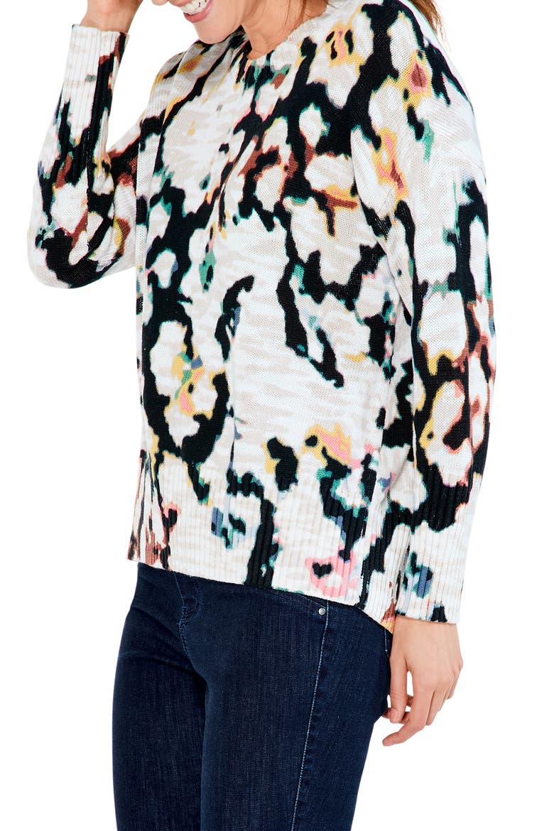 Women's Abstract Print Sweater, Alternate, color, NEUTRAL MULTI
