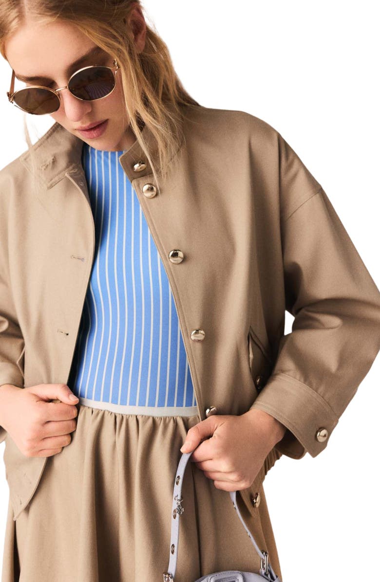 maje Cotton bomber jacket, Alternate, color, Mastic Beige