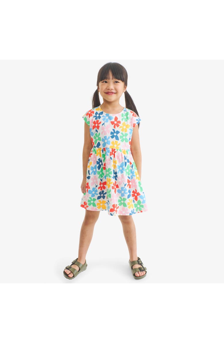 Primary Kids Backyard Dress, Alternate, color, Ivory Rainbow Spring Blooms