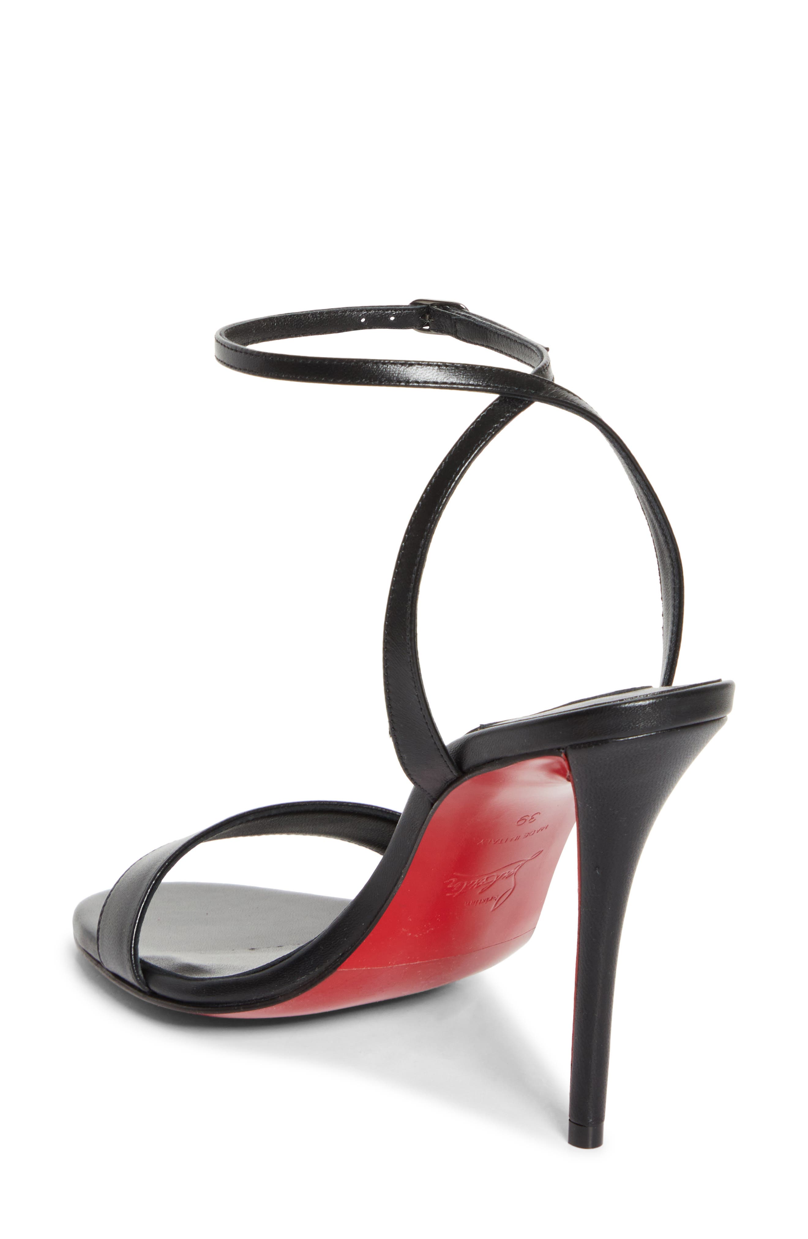 Christian Louboutin Miss Z Ankle Strap Sandal, Alternate, color, Black/ Black