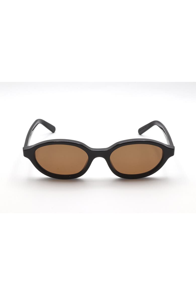 51mm Round Sunglasses, Main, color, Black