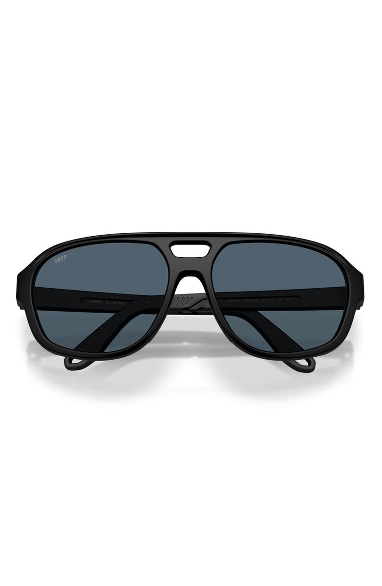 Costa Del Mar Street Heat 55mm Polarized Rectangular Sunglasses, Alternate, color, Matte Black/ Grey
