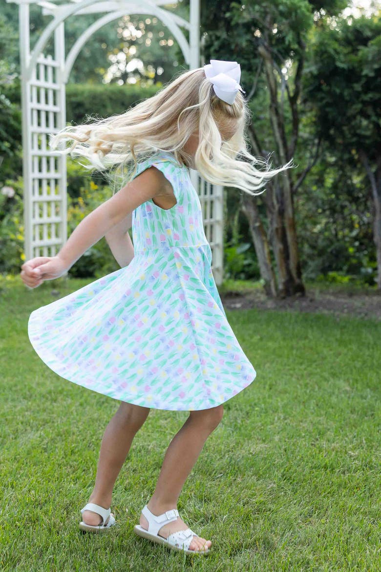 Printed Knit Tulip Twirl Dress, Alternate, color, Multi