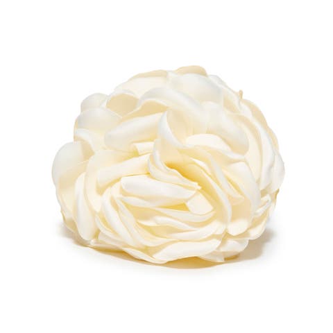 Ivory Peony Flower Claw Clip