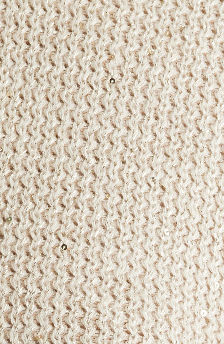 KOBI HALPERIN Kailey Sequin Fringe Cardigan, Alternate, color, Natural