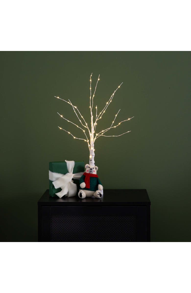 NEARLY NATURAL 2-ft Pre-Lit Artificial White Birch Tree with 60 Warm White LED Lights, Alternate, color, White