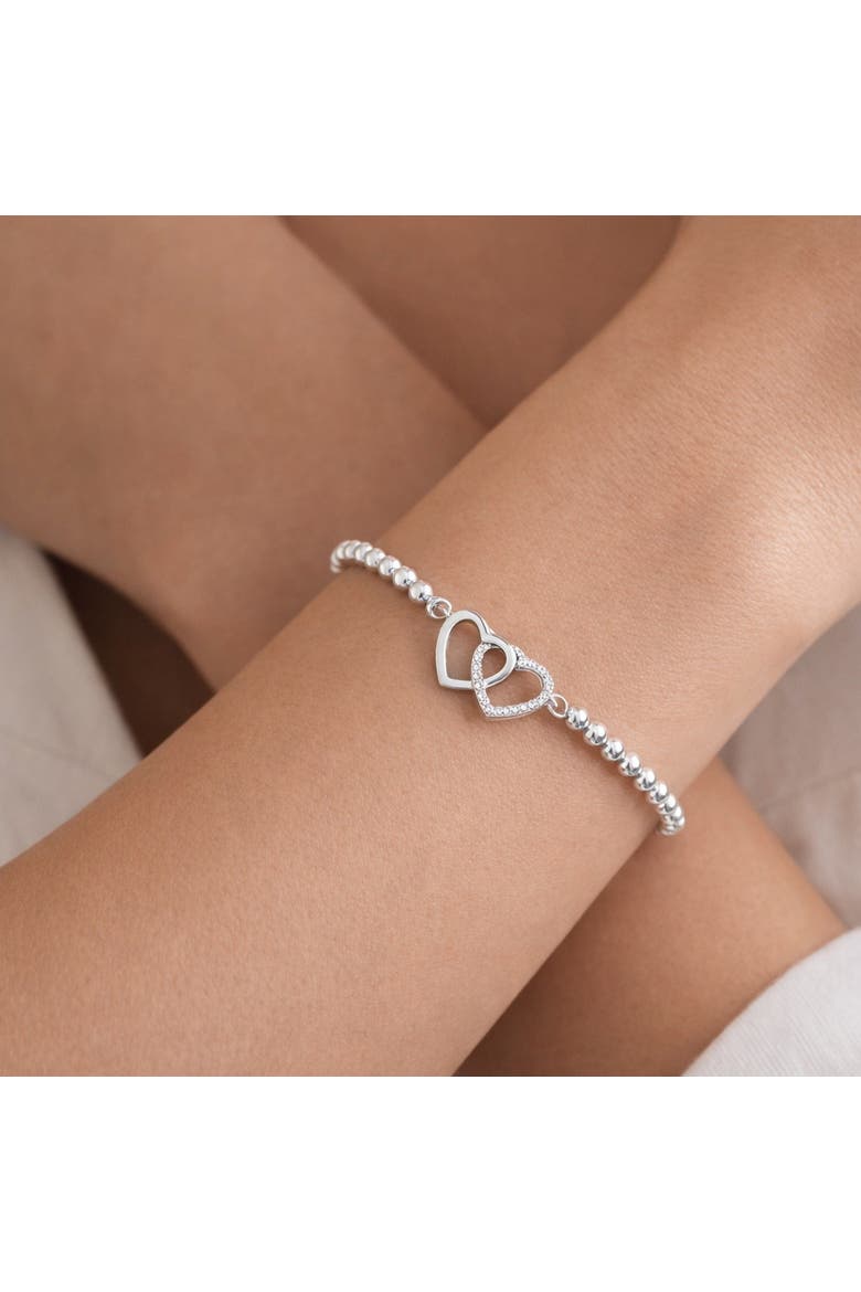 Crystal Heart Bead Bracelet, Alternate, color, Silver