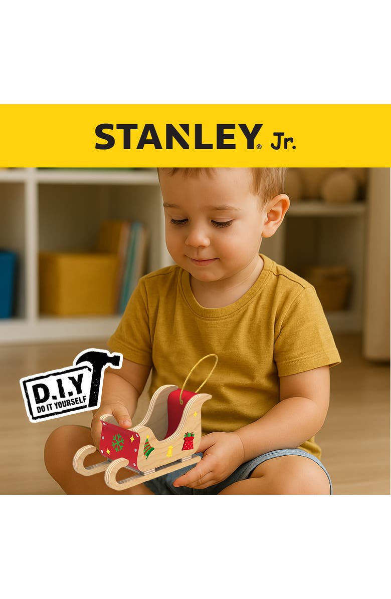 Stanley Jr. Wood Mini Santa Sleigh and Reindeer Set Christmas Ornament, Alternate, color, Multi Color