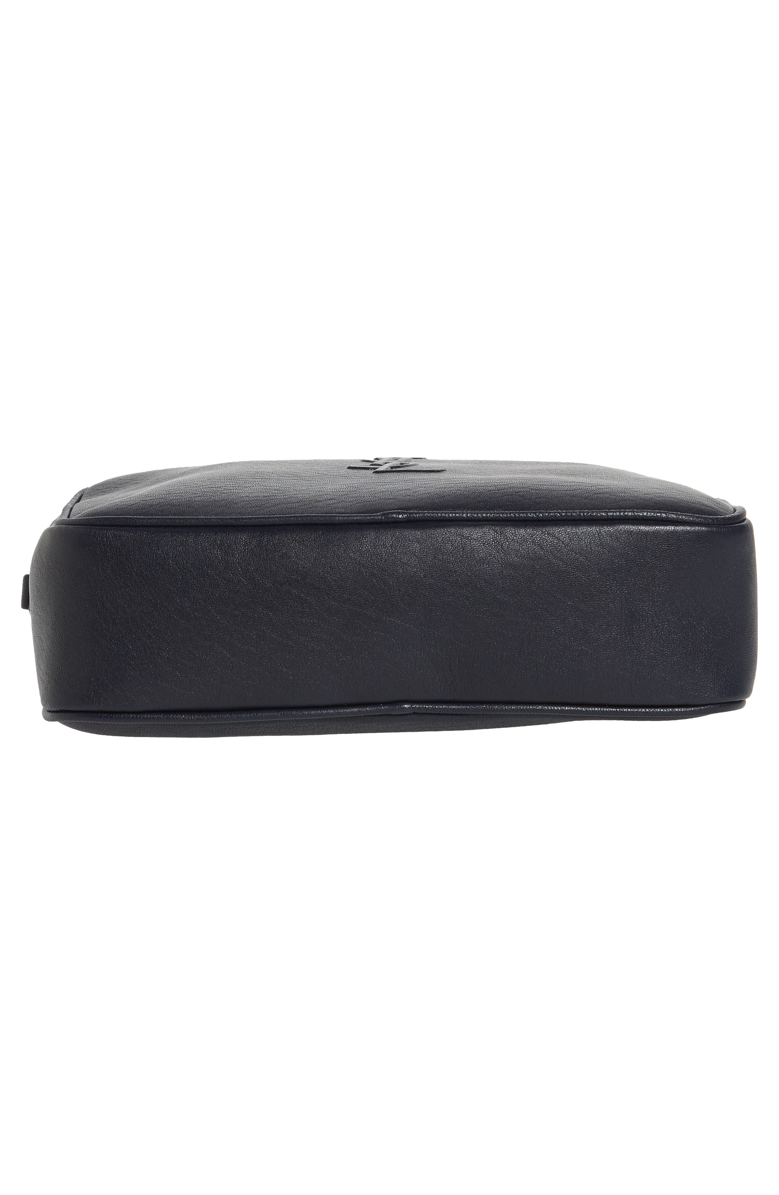 Small Mono Leather Camera Bag, Alternate, color, DEEP MARINE