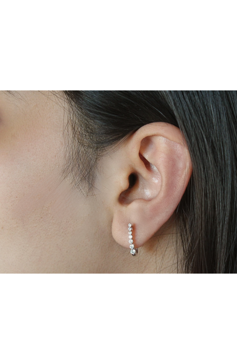 LuvMyJewelry Dewdrop Cascading Diamond Huggie Hoop Earrings in 14K Gold, Alternate, color, 14K White Gold