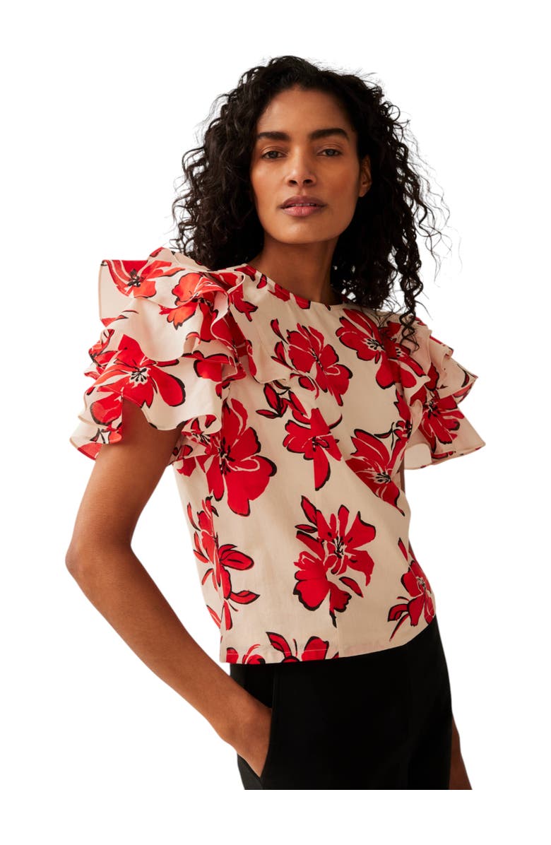 MINT VELVET Floral Print Top, Main, color,